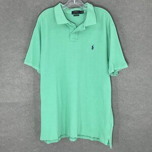 Polo Ralph Lauren Shirt Men‎ 2XL Mint Green Slim Fit Short Sleeve Pony Preppy